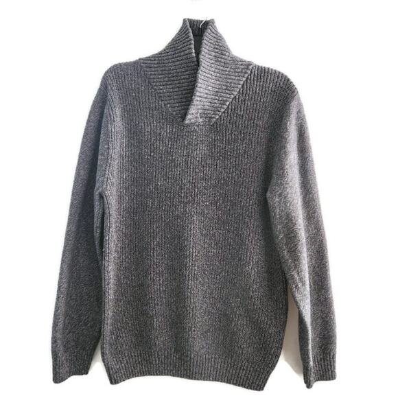 Urban Pipeline Men's Gray Pullover Shaker Shawl Sweater XLarge - Picture 2 of 8